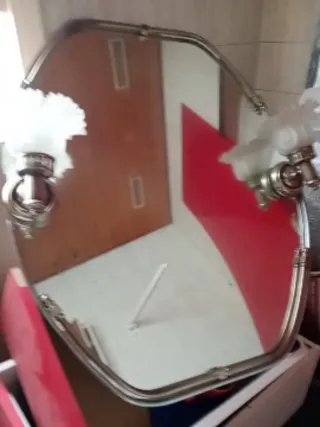 Juego baño retro 80s metal y cristal