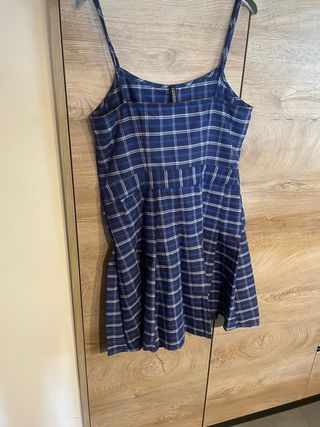 Vestido cuadros azul T38