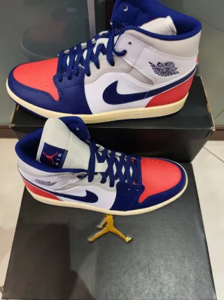 Scarpe Jordan Mid Uomo Blu Rosso Bianco