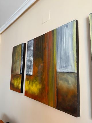 Juego de 3 cuadros abstractos