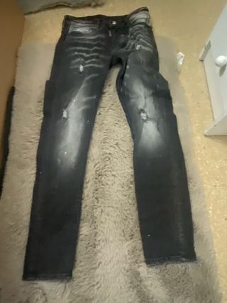 Pantalones DSquared2 Negros Desgastados