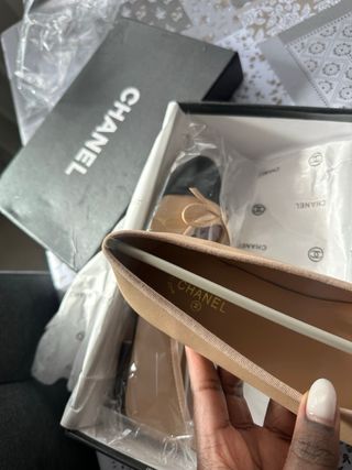 Manoletinas Chanel Beige y Negro