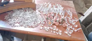 Lote cristales antiguos lámpara