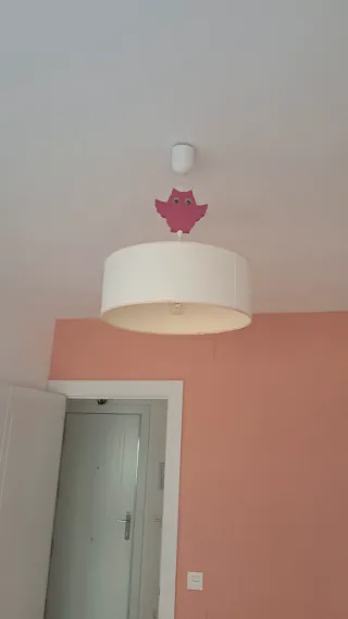 Lámpara infantil búho rosa