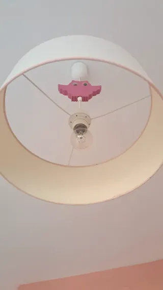 Lámpara infantil búho rosa