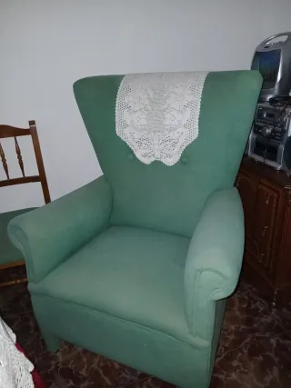 Conjunto 2 sillones de tela verde no