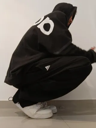 Pantalón Adidas Climalite Deporte Negro Ancho