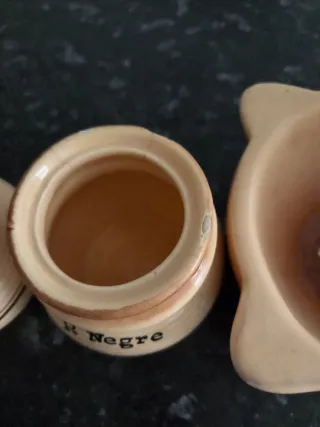 Set 4 Tarros Cerámica Madera