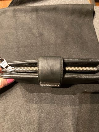 Cartera Larga Diesel Cuero Negro Vintage