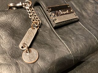 Cartera Larga Diesel Cuero Negro Vintage