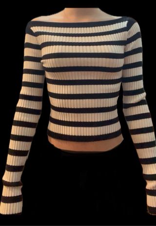 Jersey de rayas blanco y negro