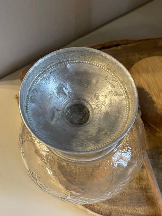 Vasetto in vetro vintage con coperchio