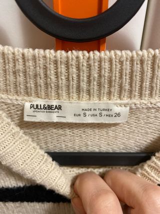 Jersey de rayas beige y negro