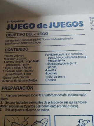 Juego de Juegos.  MB Años 90 juego de mesa