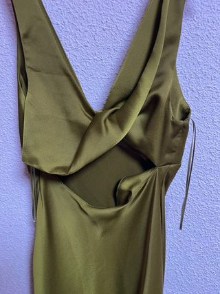 Vestido Zara S verde oliva