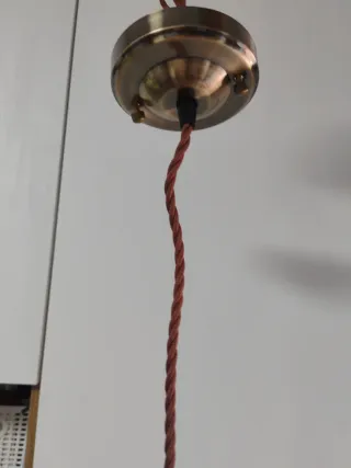 Lámpara colgante tela y metal