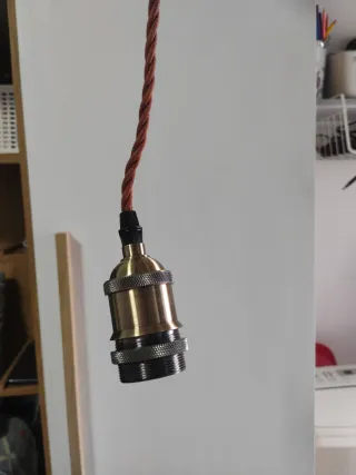 Lámpara colgante tela y metal