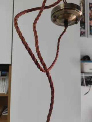 Lámpara colgante tela y metal