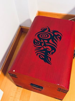Baúl decorado estilo tribal