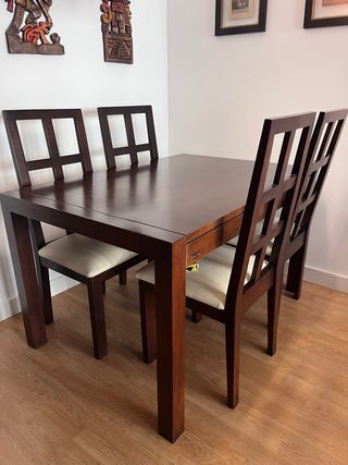 6 Sillas Comedor Madera Tapizadas Blanco/beige