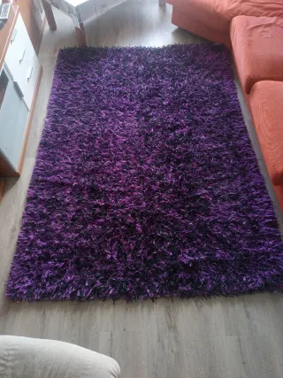 Alfombra púrpura y negra de poliéster230×160