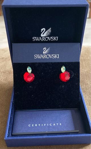 Pendientes Swarovski Manzana Roja