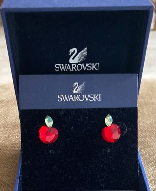 Pendientes Swarovski Manzana Roja