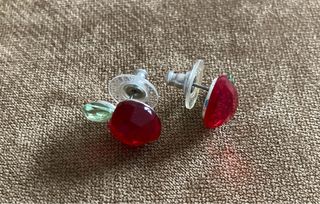 Pendientes Swarovski Manzana Roja