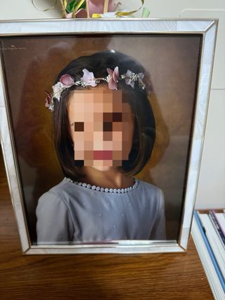 Corona de flores comunión beige y rosa