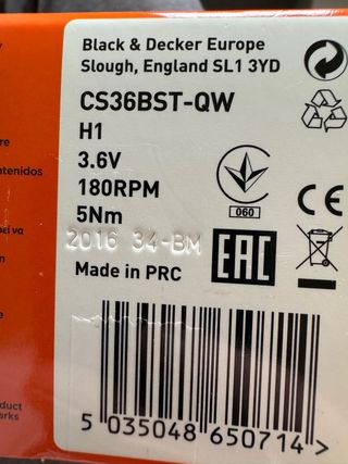 Atornillador Black+Decker 3.6V con 8 puntas NUEVO
