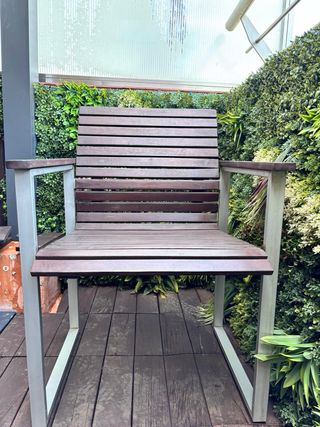 Conjunto Terraza Madera y Aluminio de Ikea. Esta f