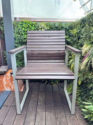 Conjunto Terraza Madera y Aluminio de Ikea. Esta f