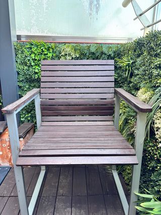 Conjunto Terraza Madera y Aluminio de Ikea. Esta f