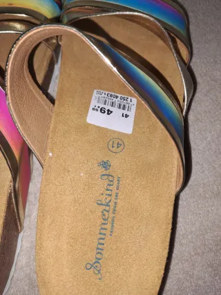 Chanclas Sommerkind Talla 41 Multicolor y Doradas