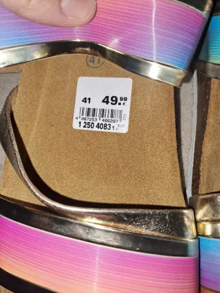 Chanclas Sommerkind Talla 41 Multicolor y Doradas