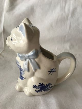 Jarra lechera gato cerámica