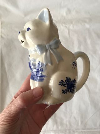 Jarra lechera gato cerámica