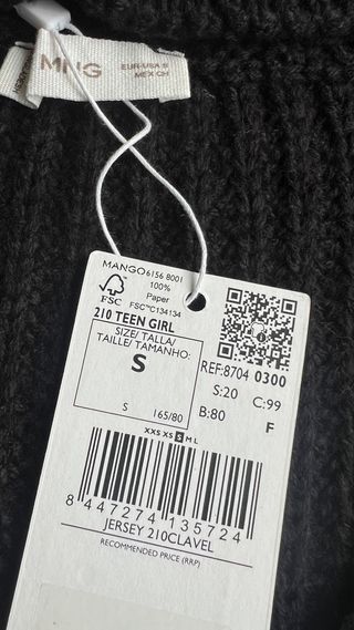 Jersey negro con hombros descubiertos “Mango”