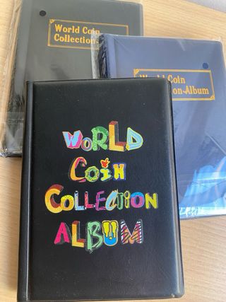 Set de 3 álbumes para coleccionar monedas