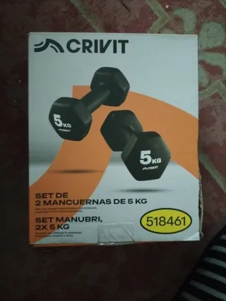 Set 2 Mancuernas Crivit 5kg Nuevas Caja