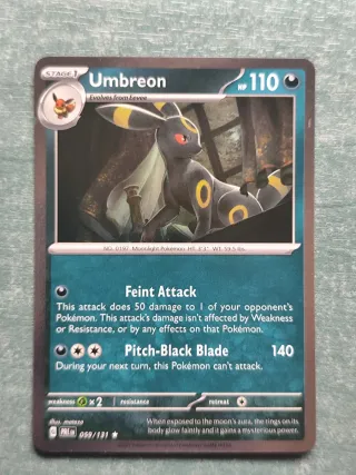 Lata Umbreon Prismatic Evolution +Carta promocinal