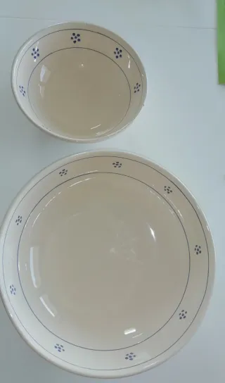 Coppe rustiche in ceramica blu e bianche