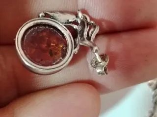 Pendientes Vintage Plata y Ámbar Natural