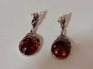 Pendientes Vintage Plata y Ámbar Natural