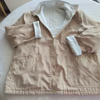Chaqueta reversible beige/blanca T.42