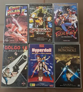 Lote 6 películas Manga en formato vhs