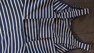 Vestido niña rayas azul y blanco