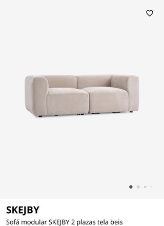 Sofá 2 plazas beige tela