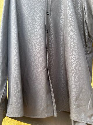 Camicia Nera Fantasia Leopardata XL