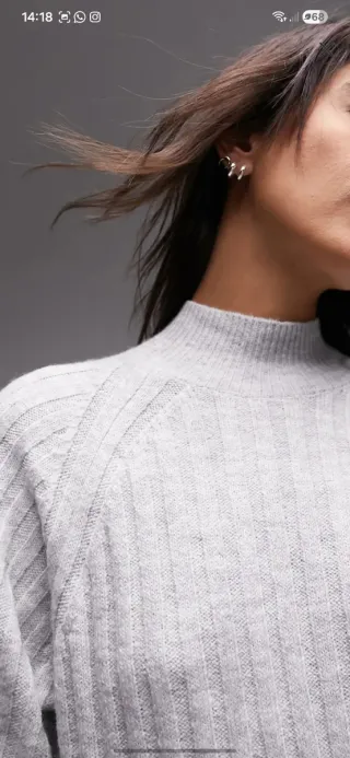 Vestido Topshop punto gris